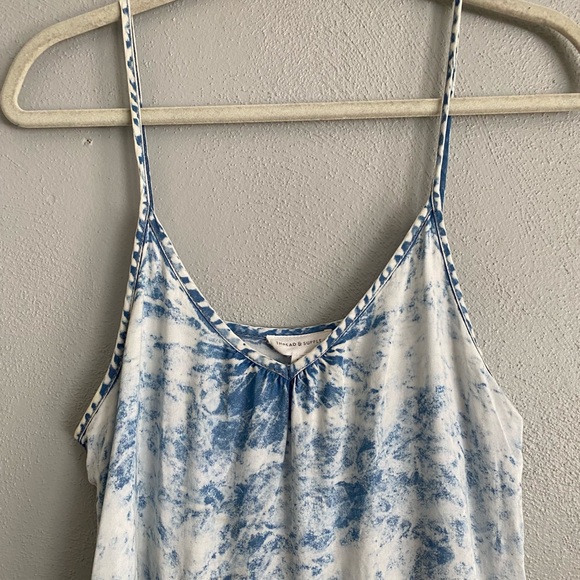 Thread & Supply Dress Size Small Blue Tie Dye Denim Lightweight Sleeveless Tank - Picture 2 of 9